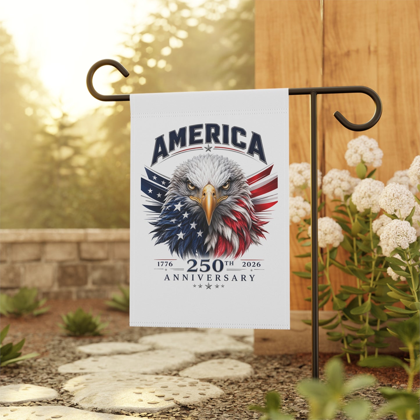 Patriotic Eagle Garden Flag – "America 250th Anniversary" Decorative House Banner