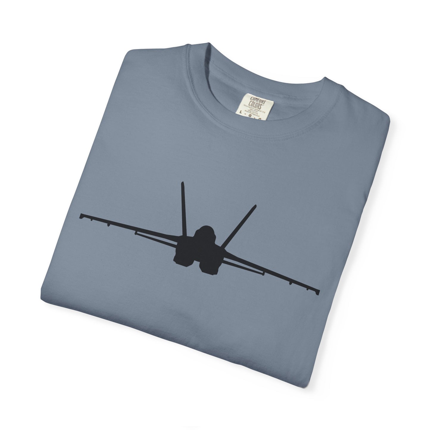 F/A-18 Front Silhouette Comfort Colors Unisex T-Shirt with Airplane Design, Casual Wear, Gift for Pilots, Aviation Lovers, Travel Enthusiasts, Plane Spotting
