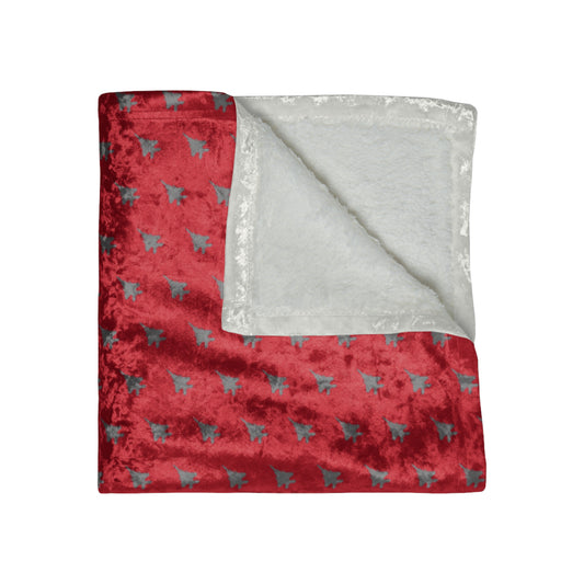 F-15E Crushed Velvet Blanket, Dark Red, 50" x 60"