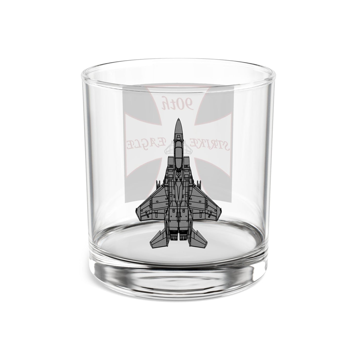 90AMU "Pair-O-Dice" Rocks Glass, 10oz with F-15E