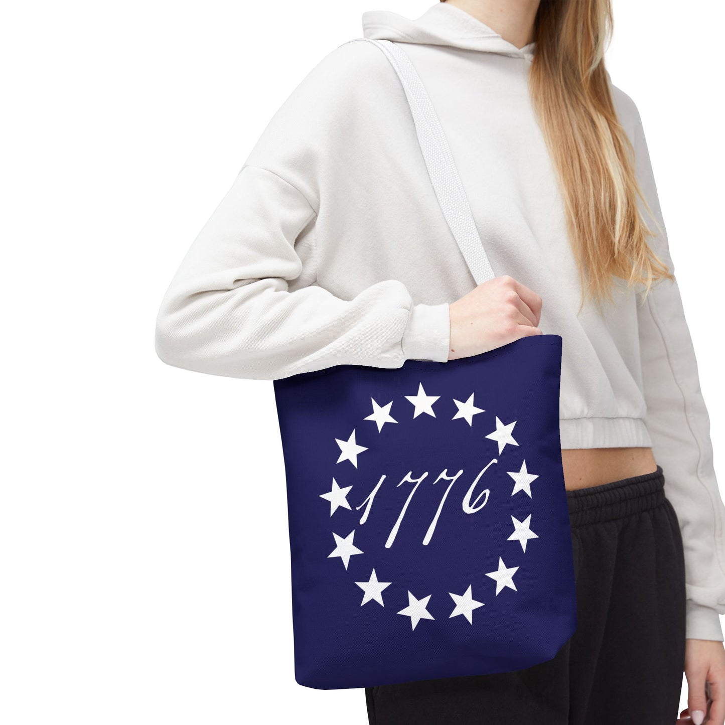 1776 Betsy Ross Flag Tote Bag — Patriotic Independence Day Grocery & Beach Tote
