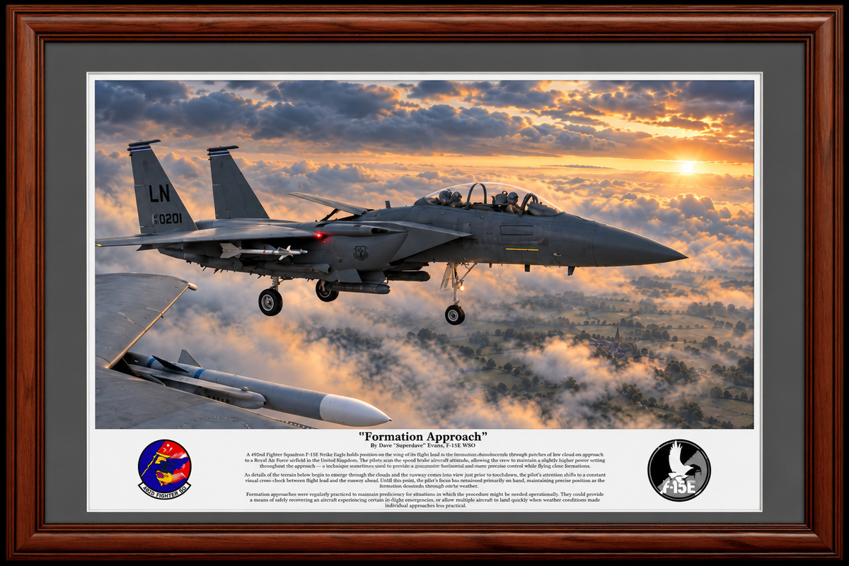 "Formation Approach" F-15E Strike Eagle Aviation Art Print | USAF Fighter Jet Wall Art | Military Aviation Artwork | Air Force Pilot & Veteran Gift