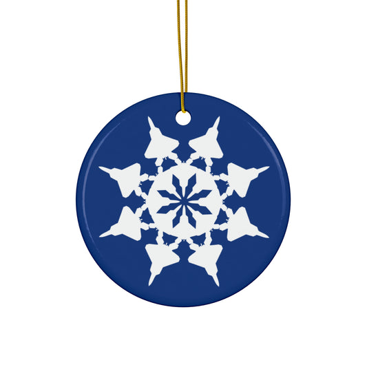 F-22A Snowflake Ceramic Ornament, 2.76"