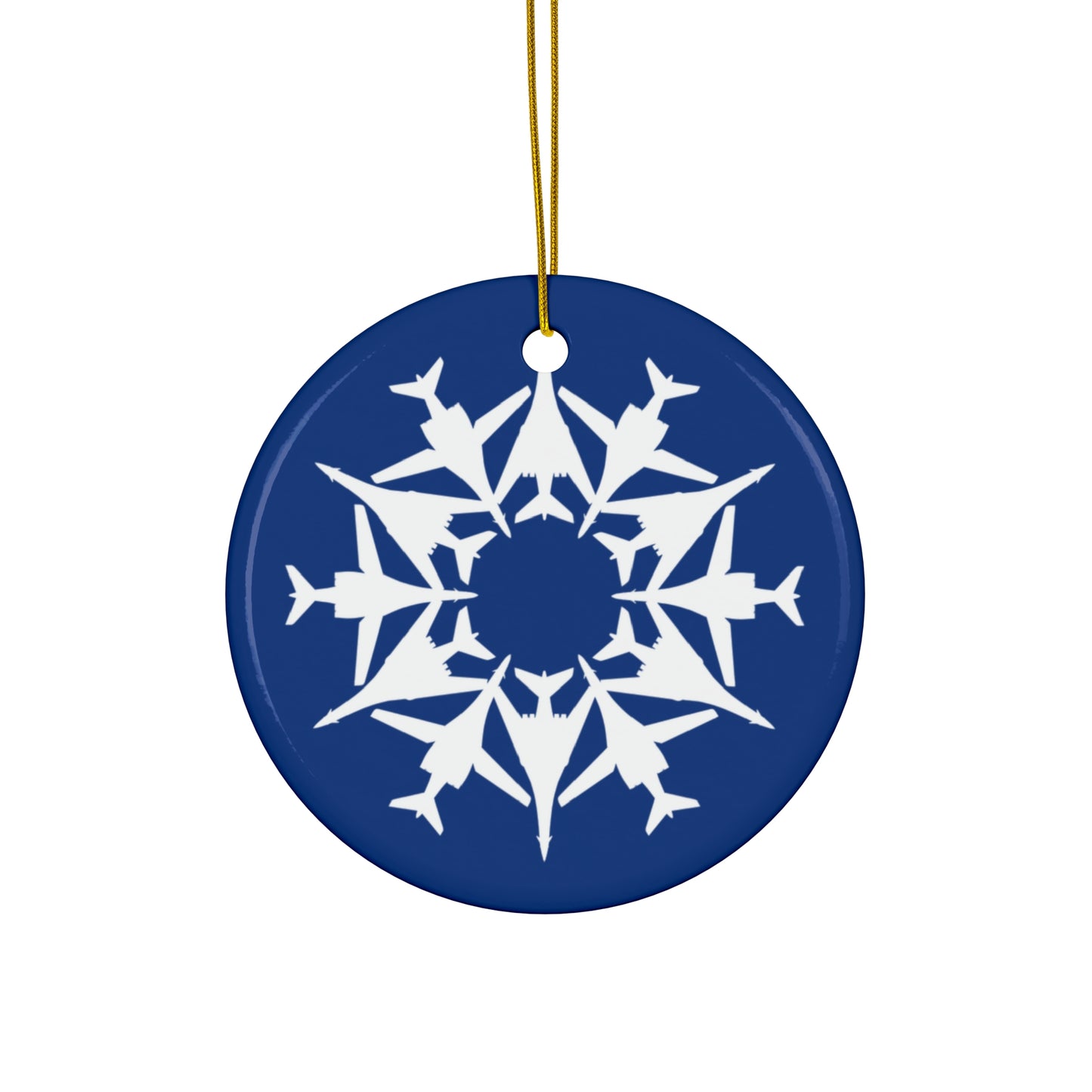 B-1B Snowflake Ceramic Ornament, 2.76"