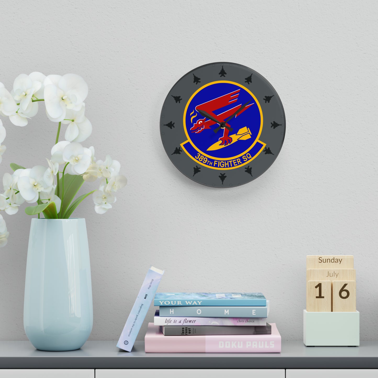 389FS "T-Bolts" Acrylic Wall Clock, Round or Square Options