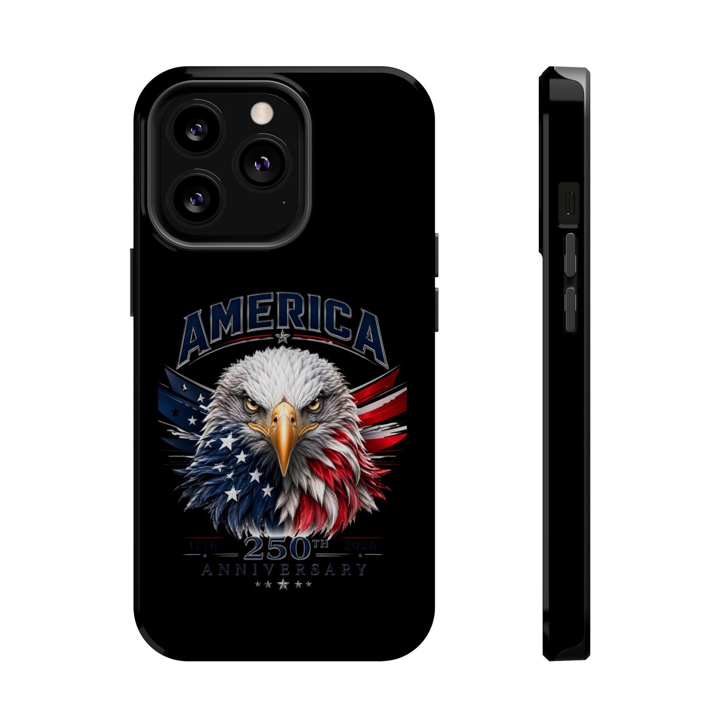 America 250th Anniversary Magnetic Tough Cases for iPhone & Samsung, Black