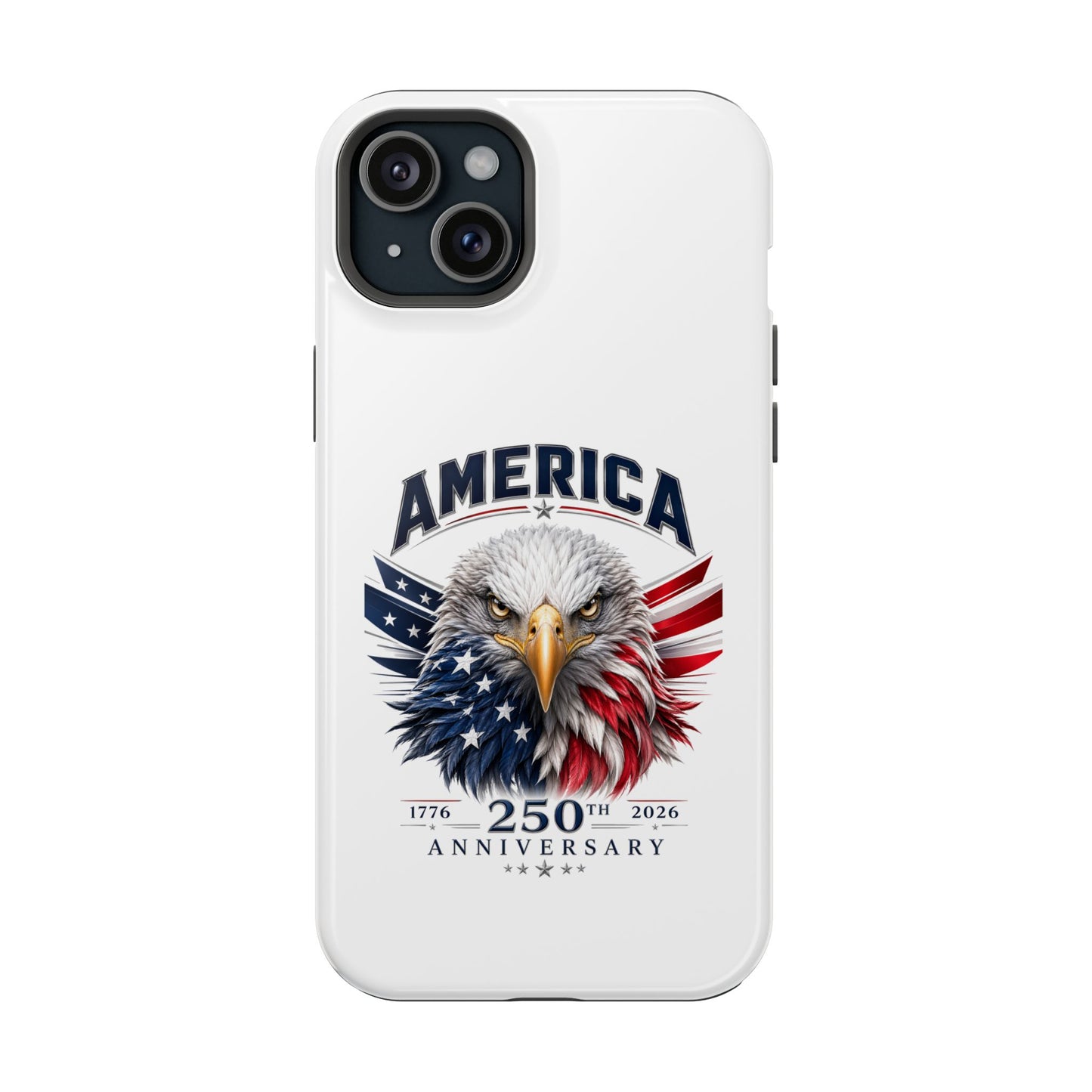 America 250th Anniversary Magnetic Tough Cases for iPhone & Samsung, White