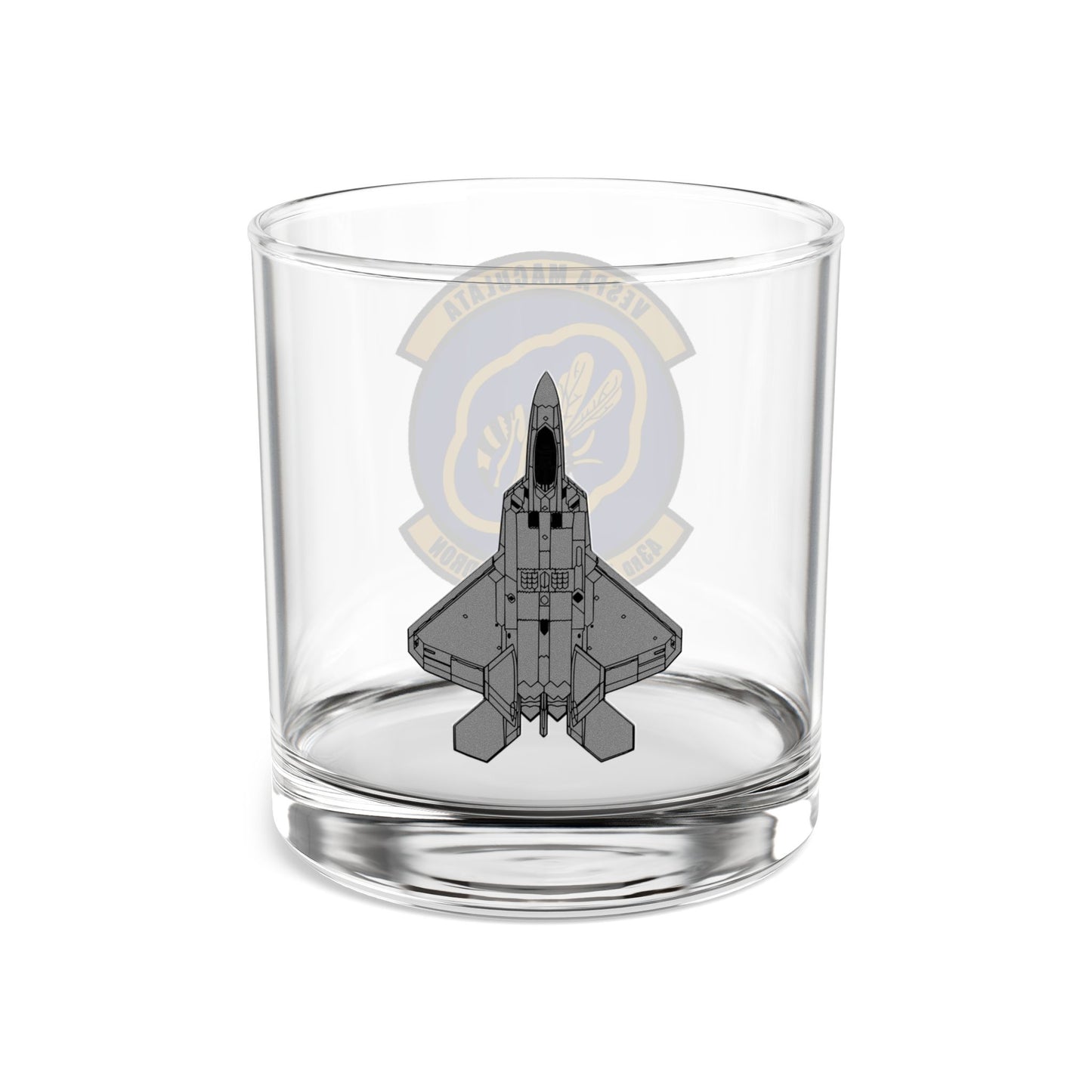 43FS "Hornets" Rocks Glass, 10oz with F-22