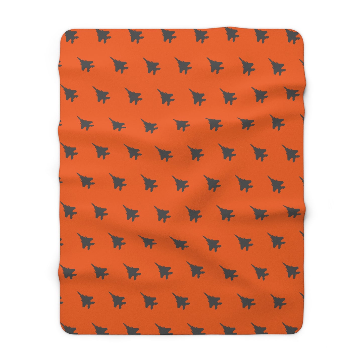 F-15E Pattern Sherpa Fleece Blanket, Orange