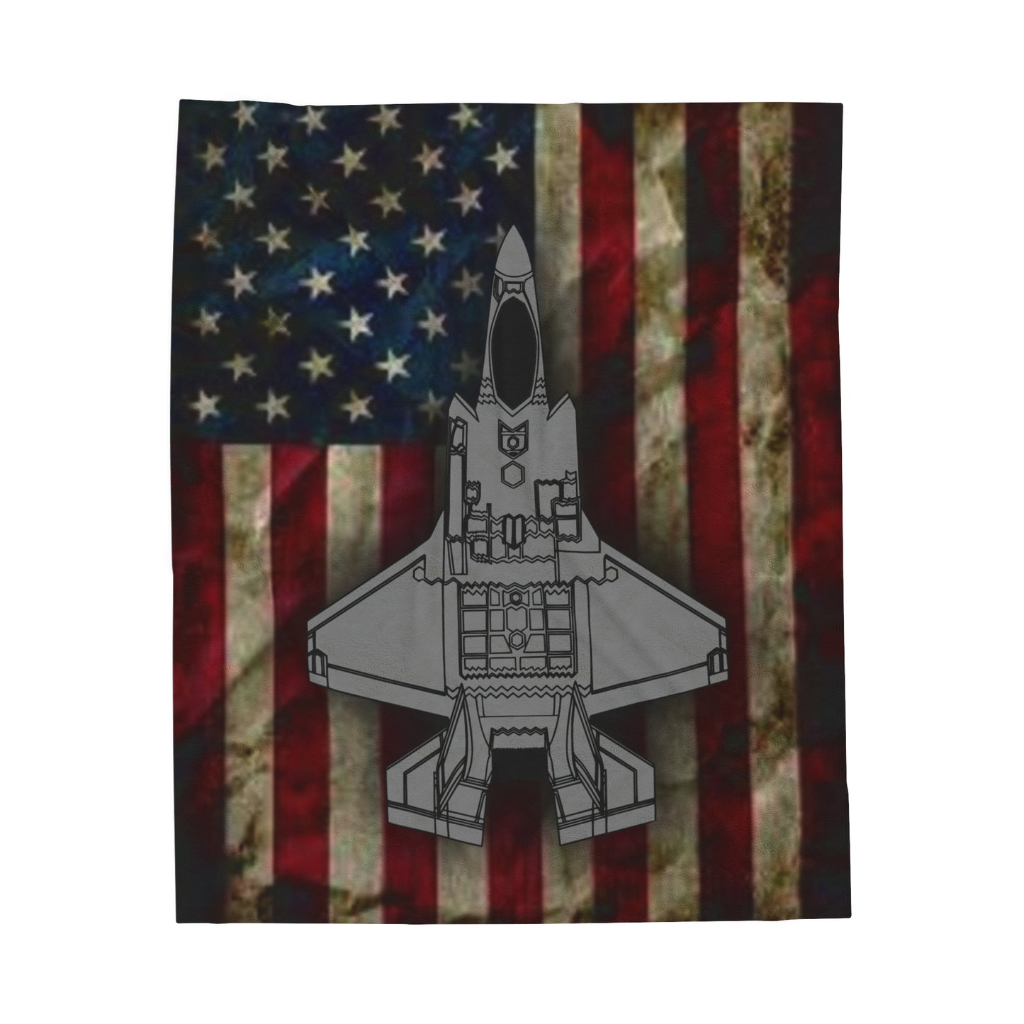 F-35A Old Glory Velveteen Plush Blanket, 3 Sizes