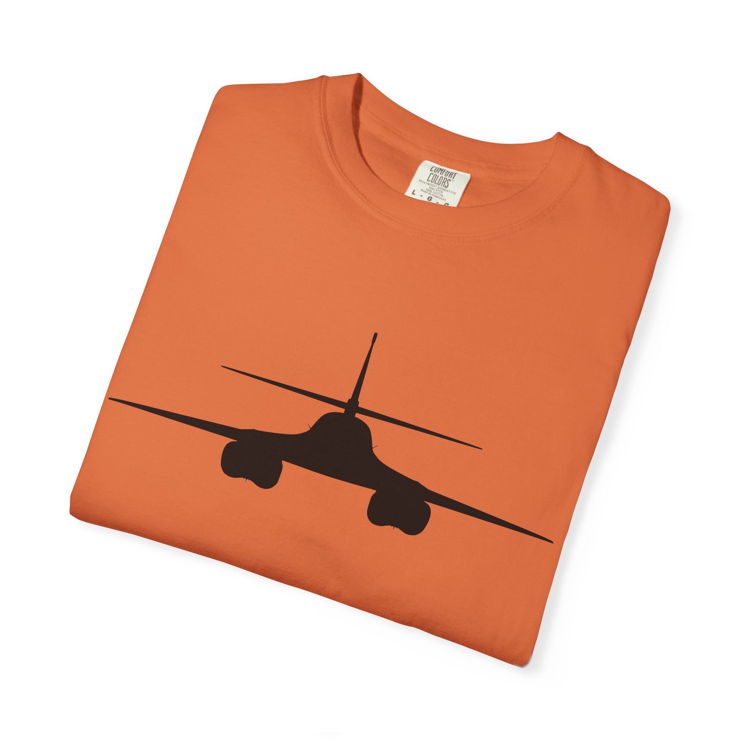 B-1 Front Silhouette Comfort Colors Unisex T-Shirt with Airplane Design, Casual Wear, Gift for Pilots, Aviation Lovers, Travel Enthusiasts, Plane Spotting