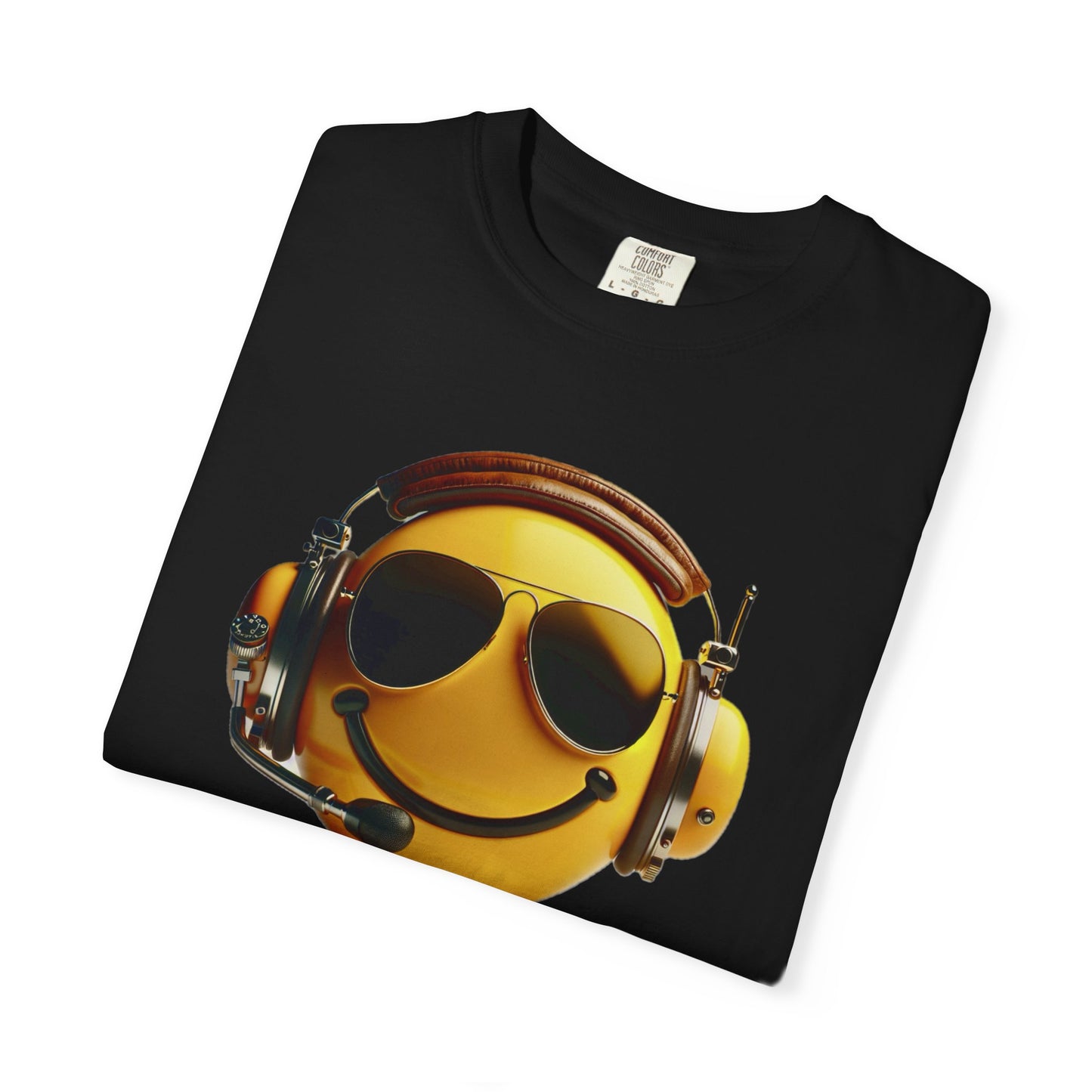 Happy Flying! - Smiley Face Comfort Colors Unisex T-Shirt, Casual Wear, Gift for Pilots, Aviation Lovers, Travel Enthusiasts, Plane Spotting
