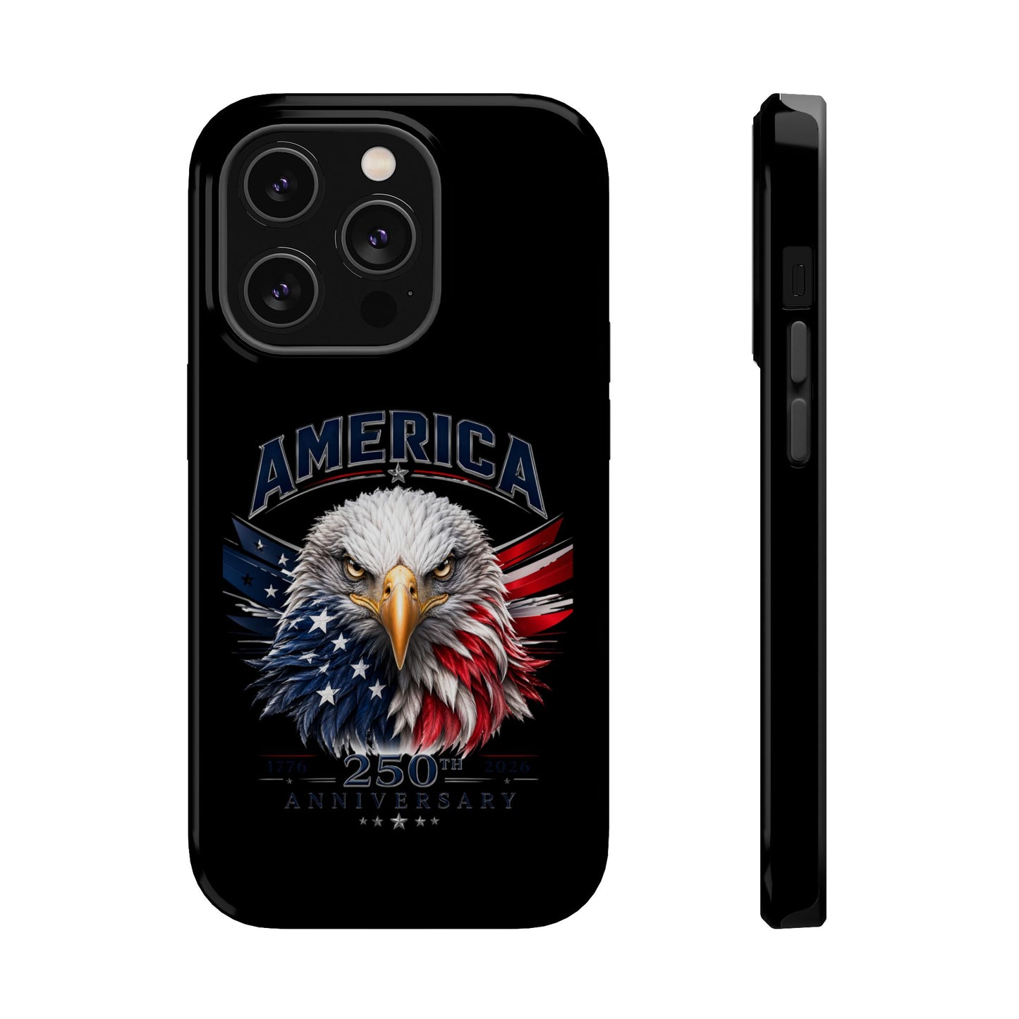 America 250th Anniversary Magnetic Tough Cases for iPhone & Samsung, Black