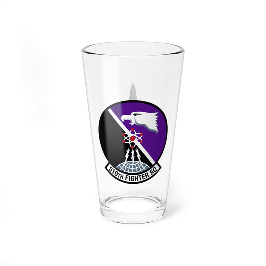 510FS "Buzzards" Mixing Glass, 16oz, with F-16 top view on opposite side