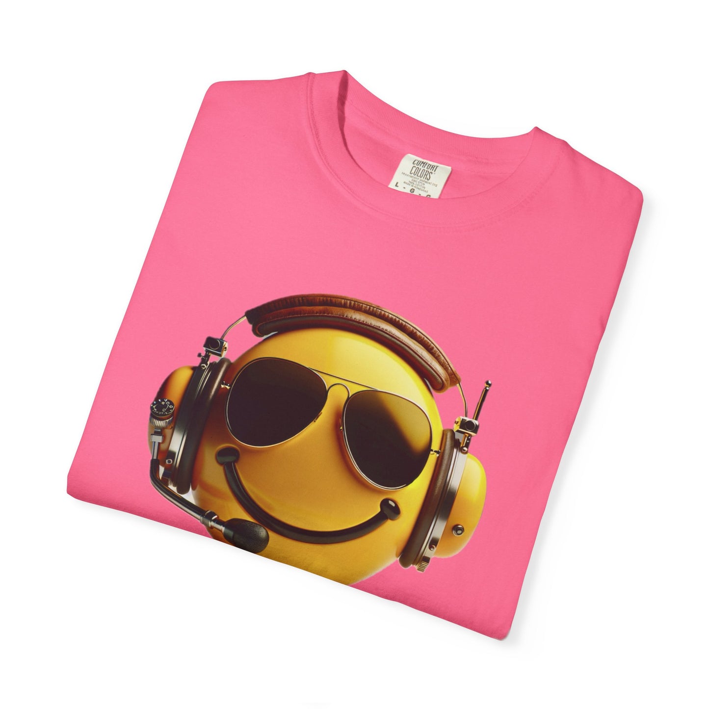 Happy Flying! - Smiley Face Comfort Colors Unisex T-Shirt, Casual Wear, Gift for Pilots, Aviation Lovers, Travel Enthusiasts, Plane Spotting