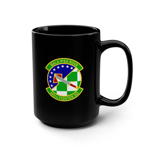 495FS & F-35A Front Silhouette Black Mug, 15oz