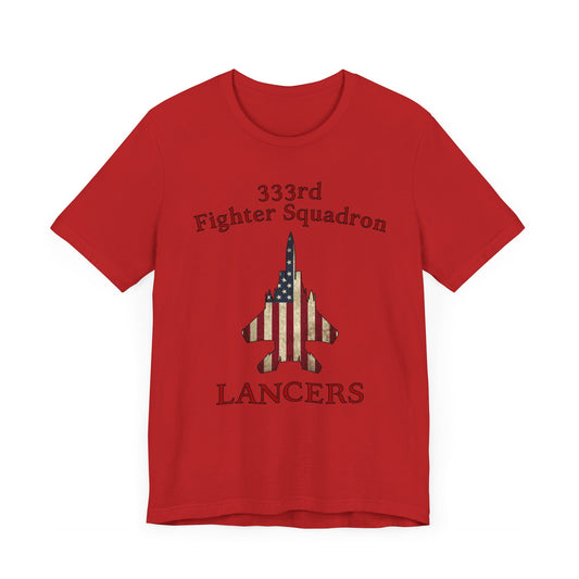 333FS Lancers Eagle Flag Unisex Jersey Short Sleeve Tee, Multiple Colors