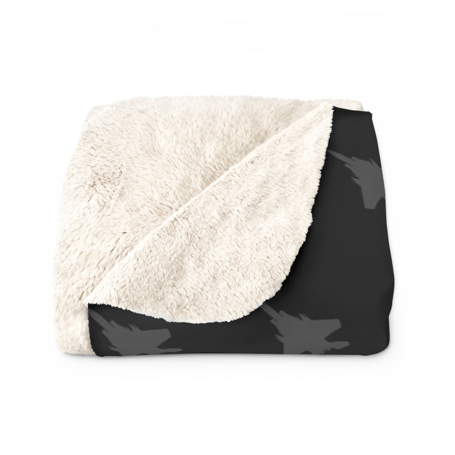 F-15E Pattern Sherpa Fleece Blanket, Black