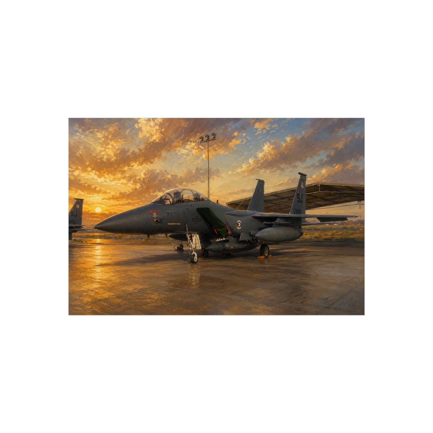 F-15E Fighter Jet Ready to Redeploy Fine Art Poster — F-15E Military Aviation Print