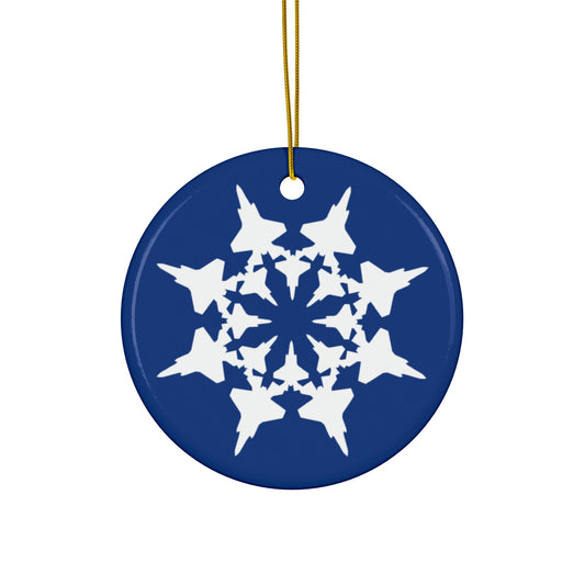 F-35A Snowflake Ceramic Ornament, 2.76"