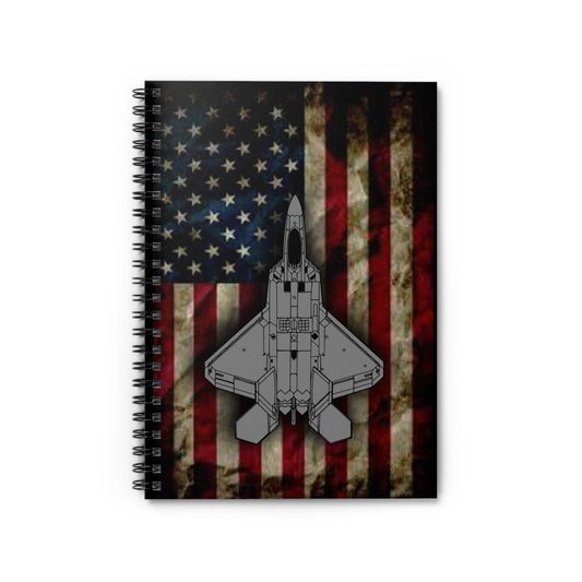 F-22 Flag Spiral Notebook - Ruled Line