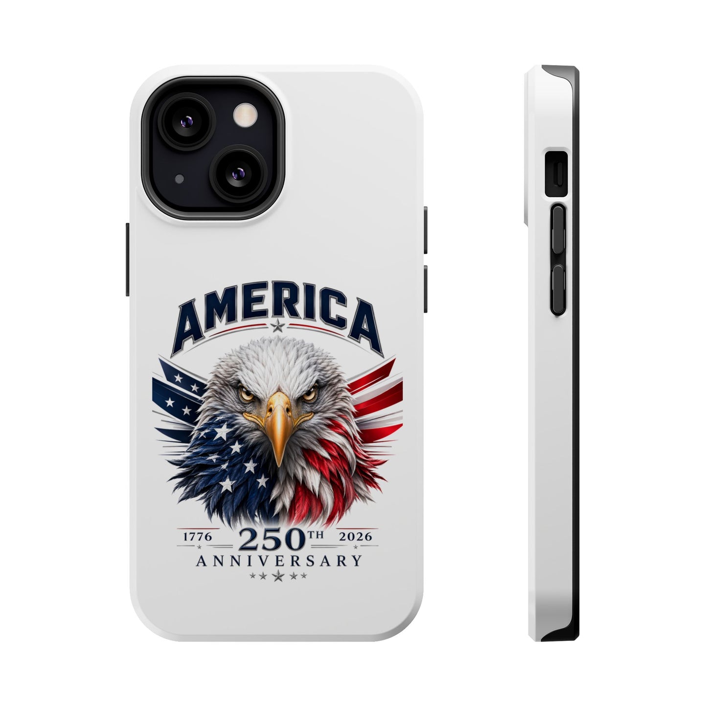 America 250th Anniversary Magnetic Tough Cases for iPhone & Samsung, White