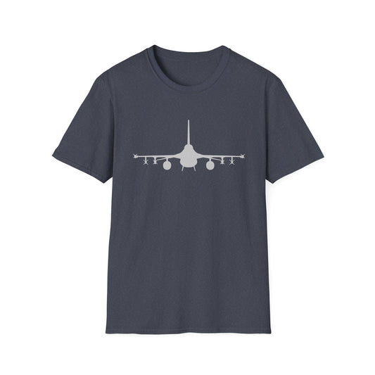 F-16 Front Silhouette Unisex Softstyle T-Shirt, Multiple Colors Available