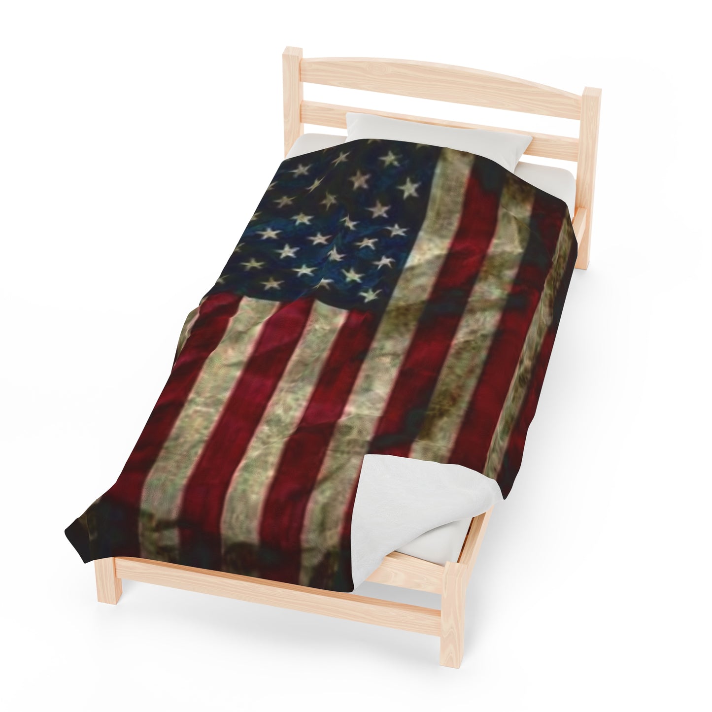 Old Glory Velveteen Plush Blanket, 3 Sizes