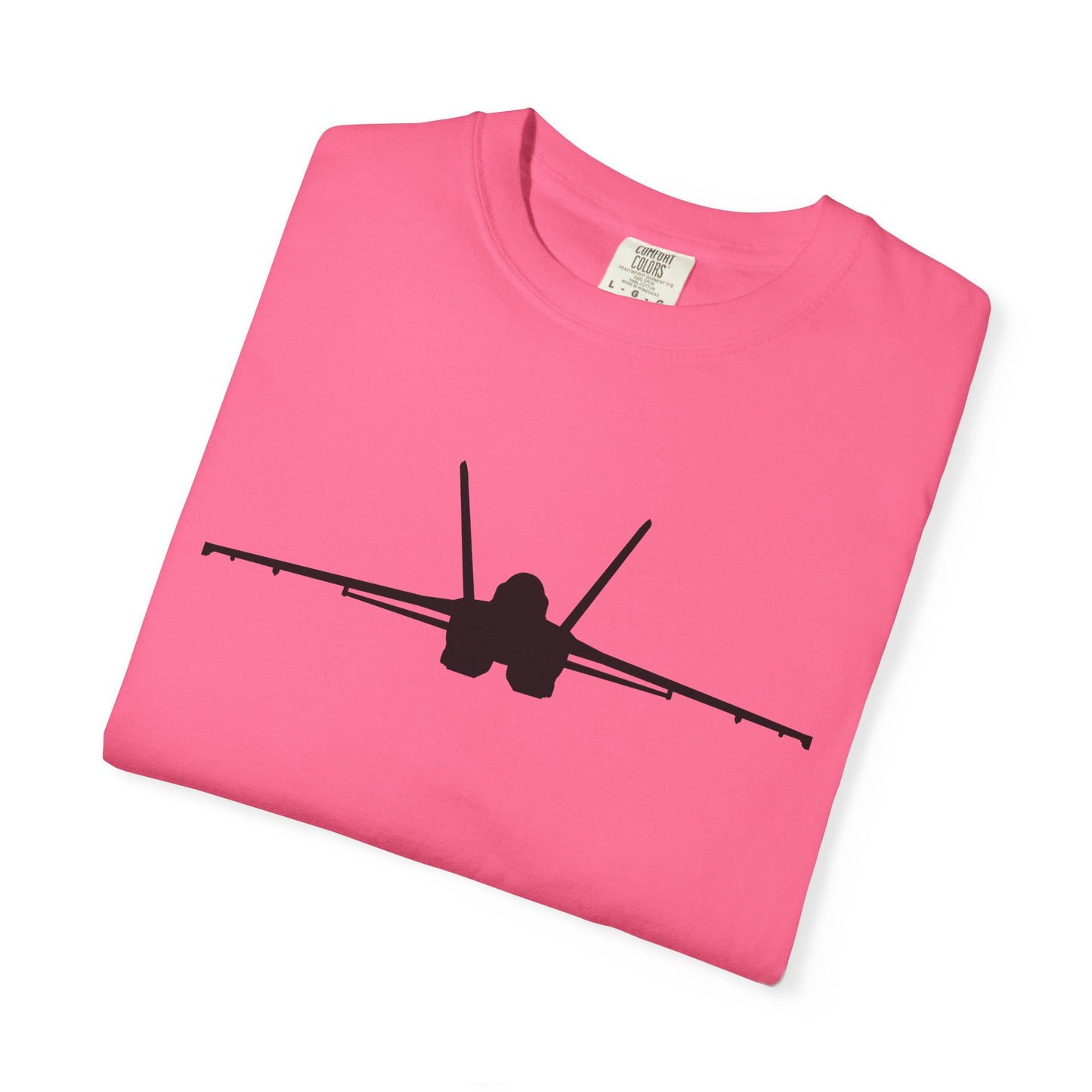 F/A-18 Front Silhouette Comfort Colors Unisex T-Shirt with Airplane Design, Casual Wear, Gift for Pilots, Aviation Lovers, Travel Enthusiasts, Plane Spotting