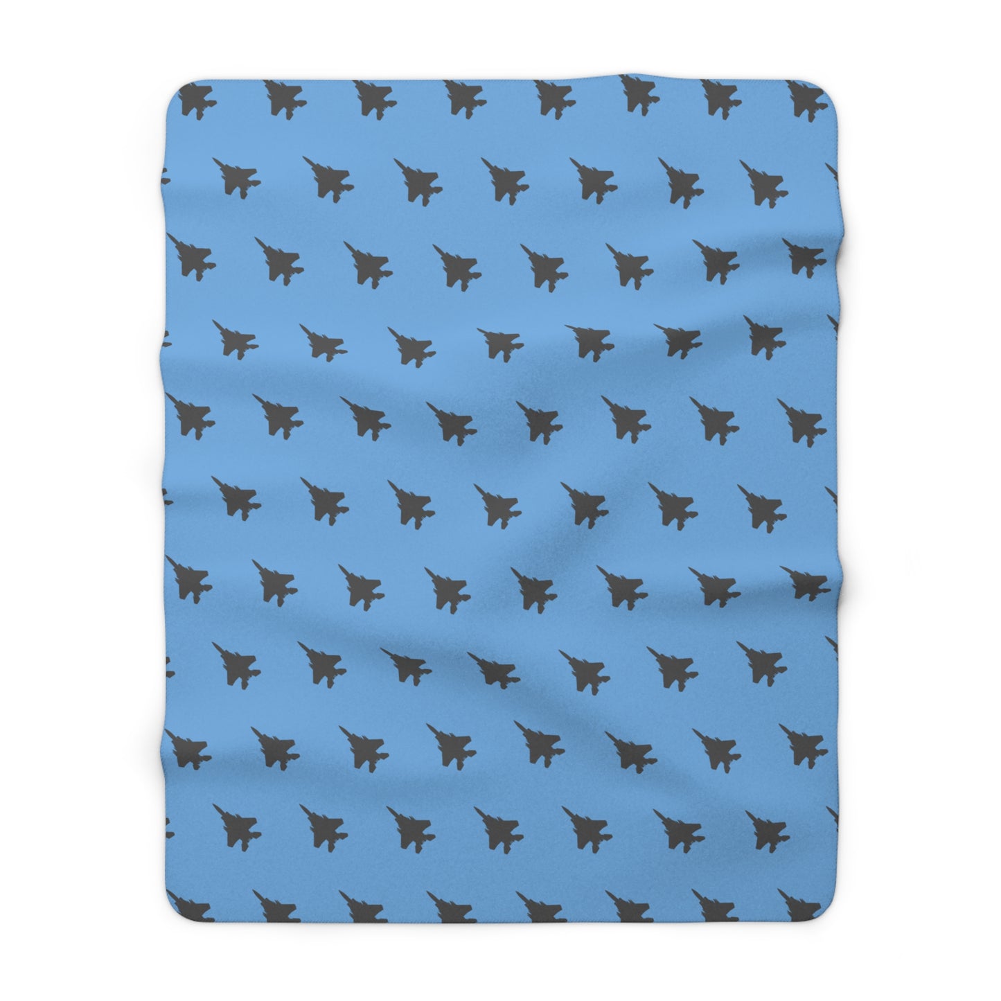 F-15E Sherpa Fleece Blanket, Light Blue