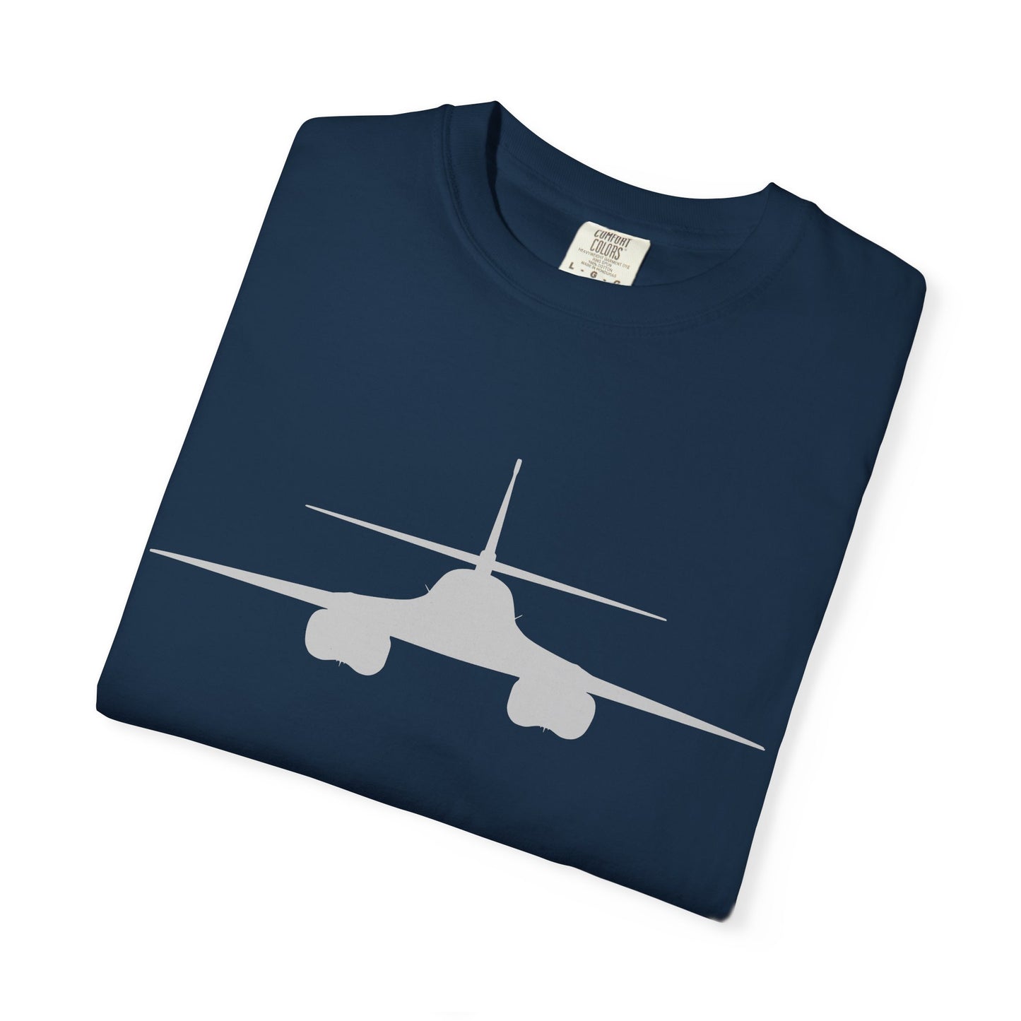 B-1 Front Silhouette Comfort Colors Unisex T-Shirt with Airplane Design, Casual Wear, Gift for Pilots, Aviation Lovers, Travel Enthusiasts, Plane Spotting