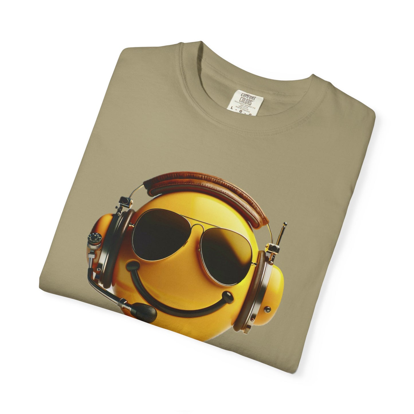 Happy Flying! - Smiley Face Comfort Colors Unisex T-Shirt, Casual Wear, Gift for Pilots, Aviation Lovers, Travel Enthusiasts, Plane Spotting
