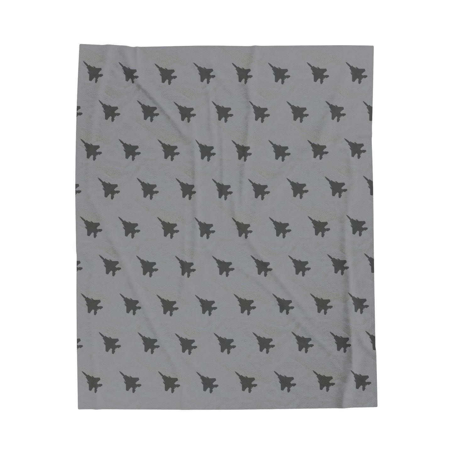 F-15 Velveteen Plush Blanket, Gray