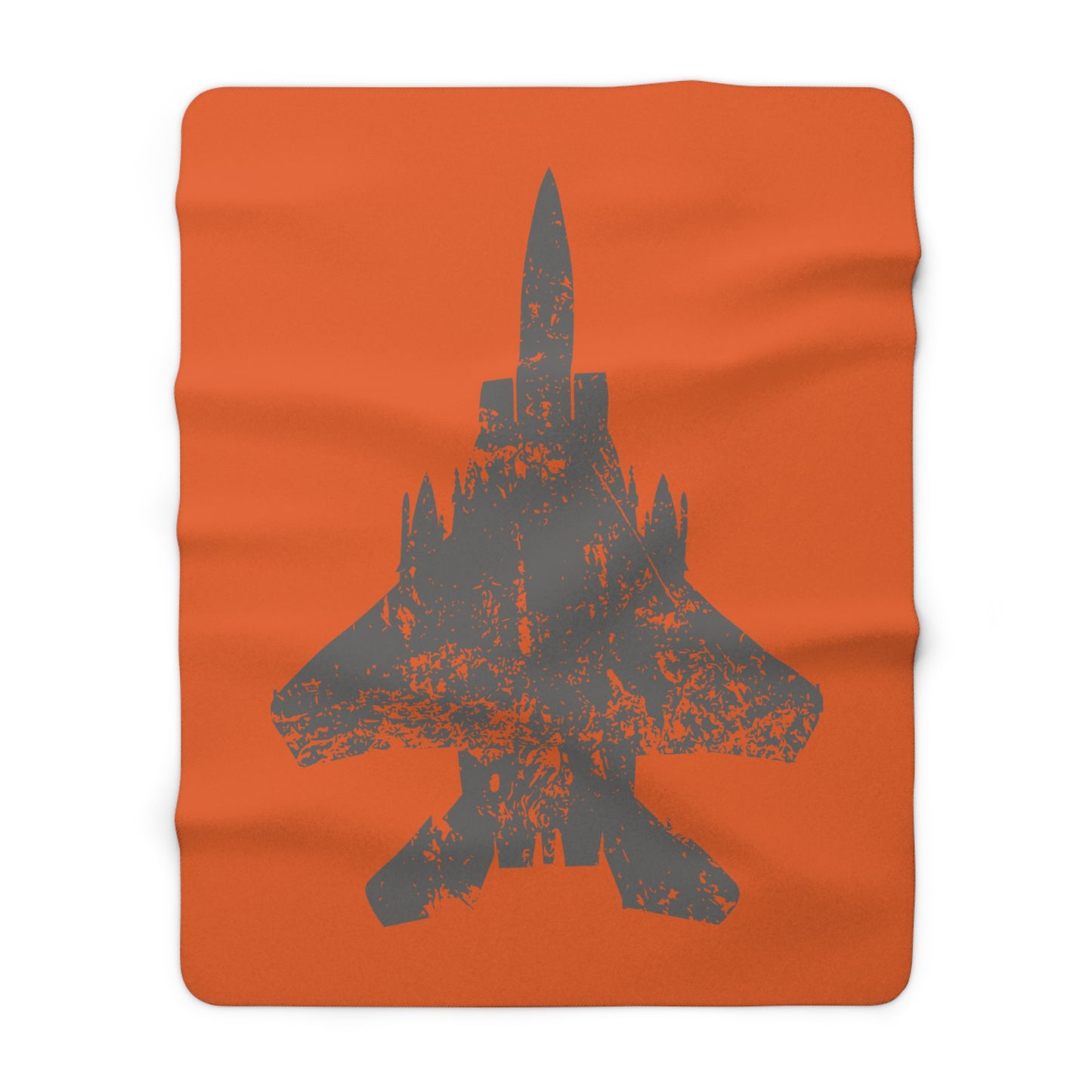 Orange Sherpa Blanket with F-15E Silhouette Graphic