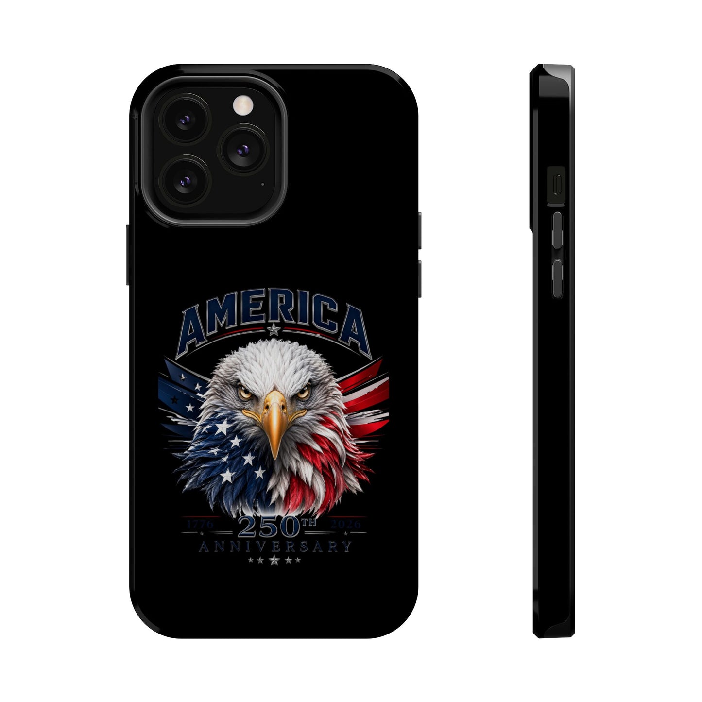 America 250th Anniversary Magnetic Tough Cases for iPhone & Samsung, Black