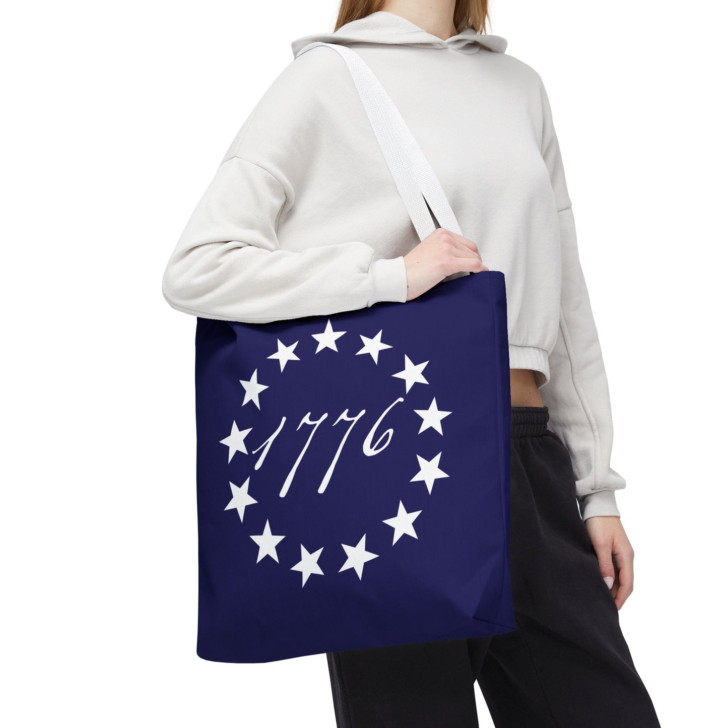 1776 Betsy Ross Flag Tote Bag — Patriotic Independence Day Grocery & Beach Tote