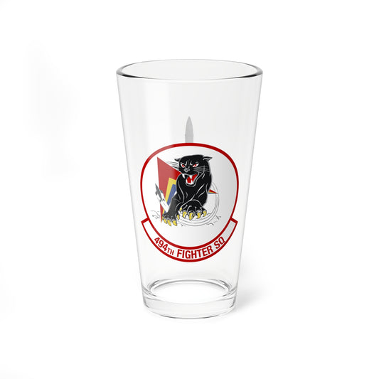 494FS "Panthers" Mixing Glass, 16oz, with F-15E top view on opposite side