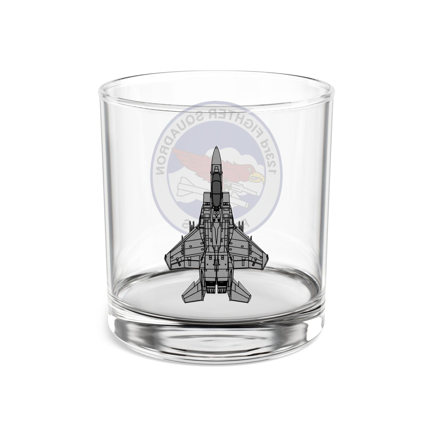 123FS "Redhawks" Rocks Glass, 10oz with F-15EX