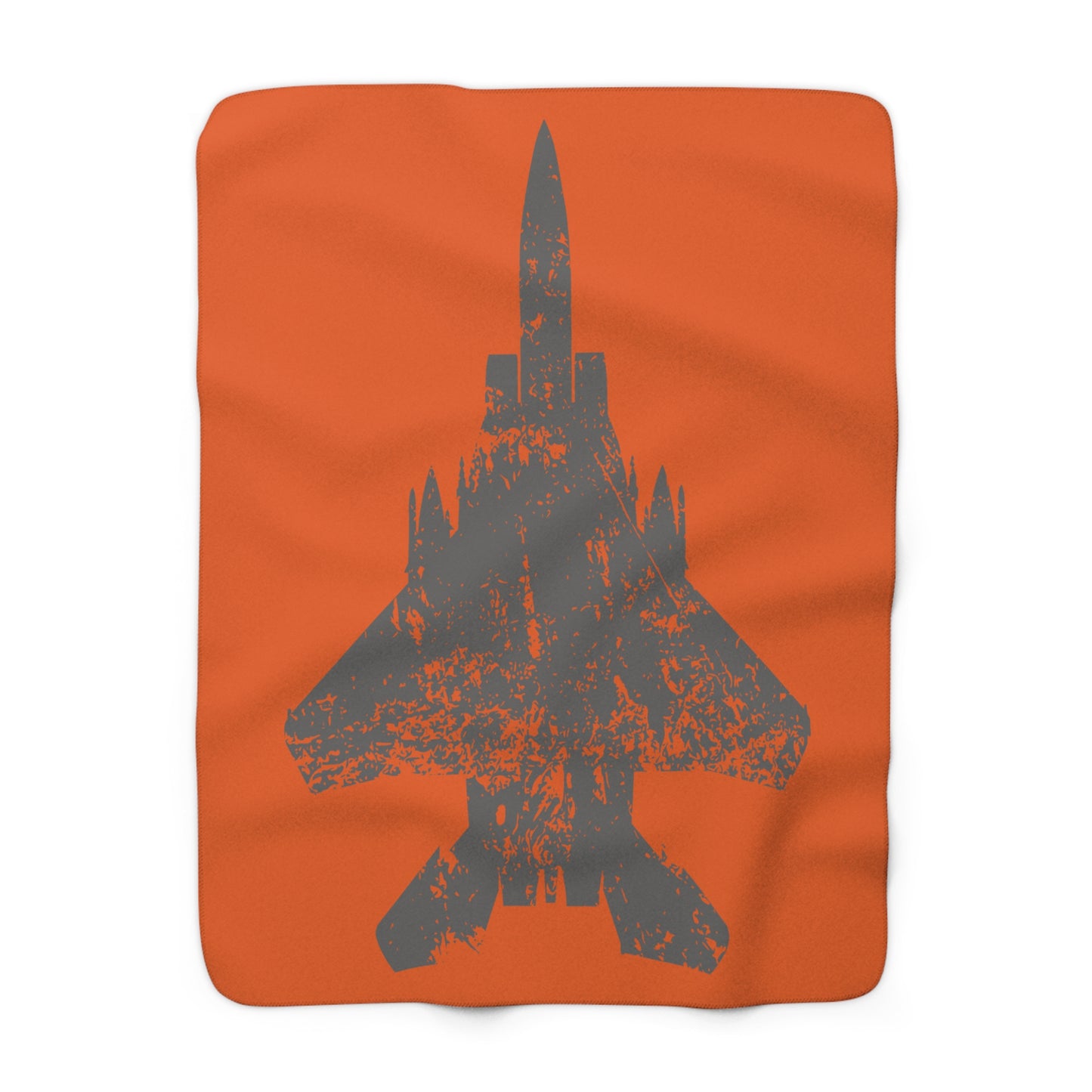 Orange Sherpa Blanket with F-15E Silhouette Graphic