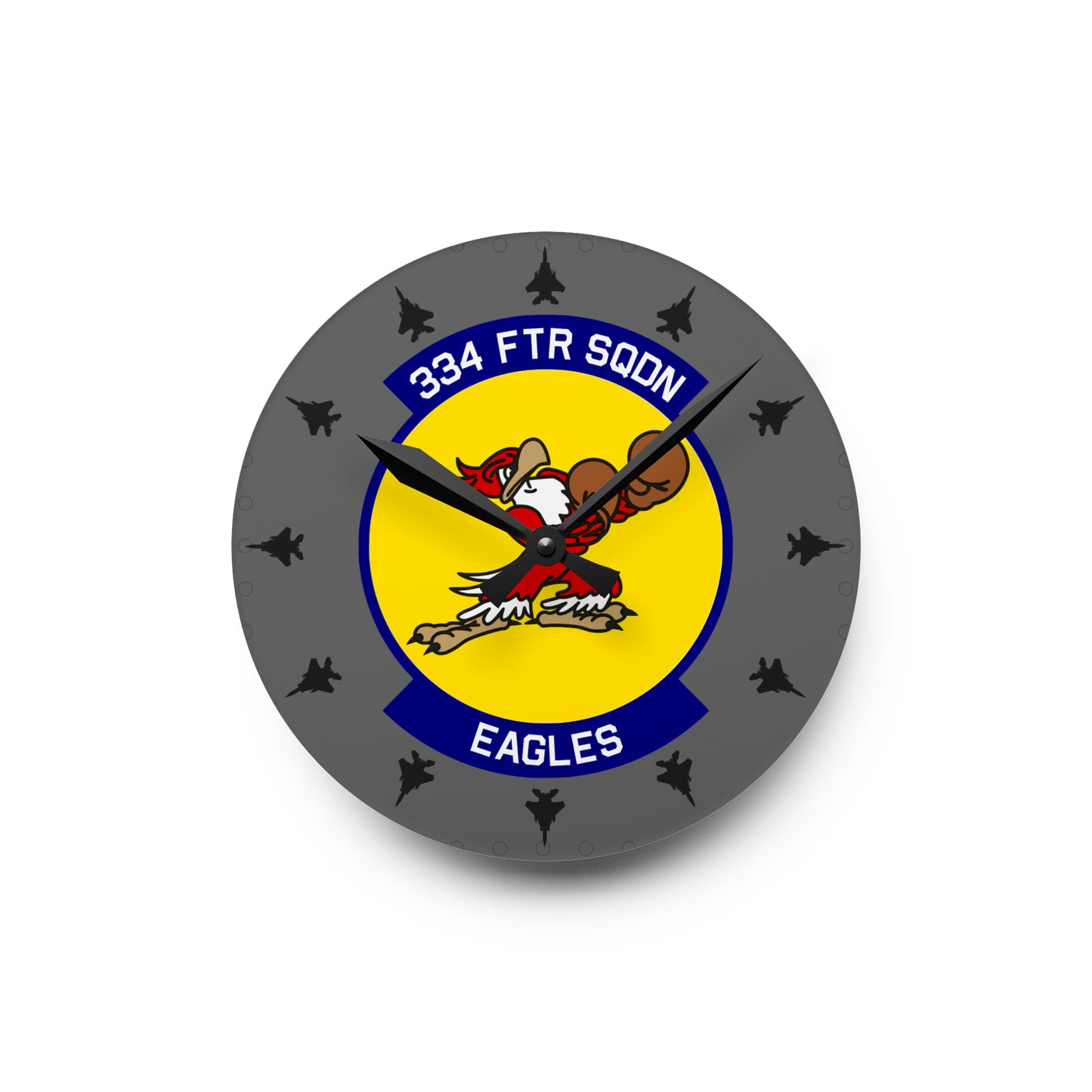 334FS "Eagles" Acrylic Wall Clock, Round or Square Options