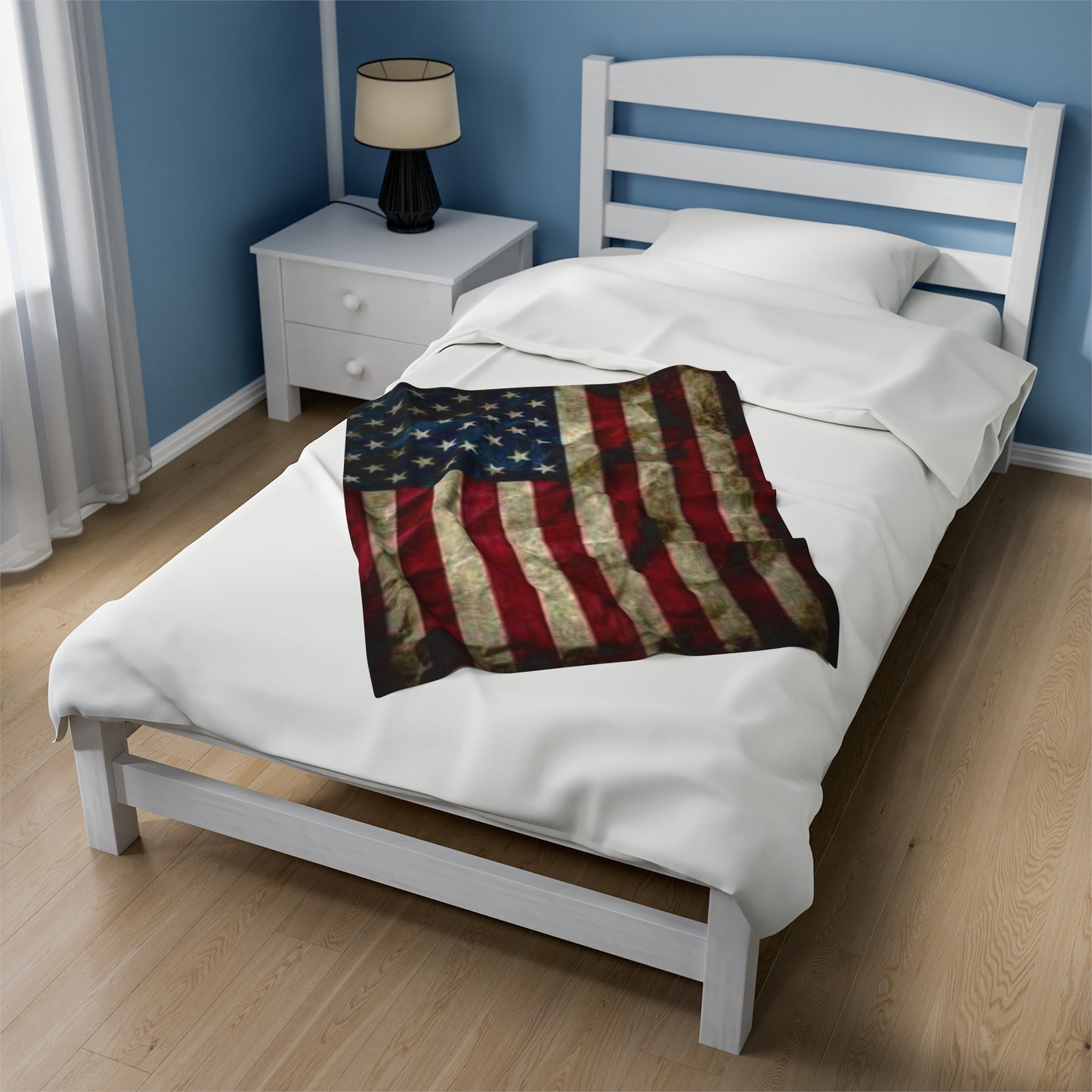 Old Glory Velveteen Plush Blanket, 3 Sizes