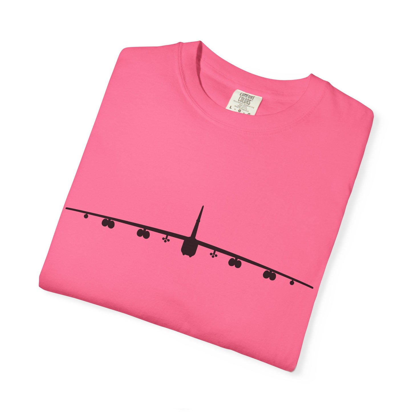 B-52 Front Silhouette Comfort Colors Unisex T-Shirt with Airplane Design, Casual Wear, Gift for Pilots, Aviation Lovers, Travel Enthusiasts, Plane Spotting