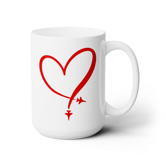 F-16 Heart Contrail Ceramic Mug 15oz