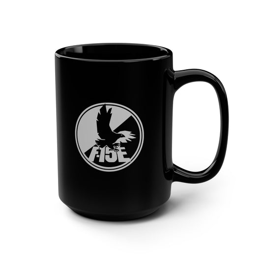 F-15E Day/Night & Front Silhouette Black Mug, 15oz