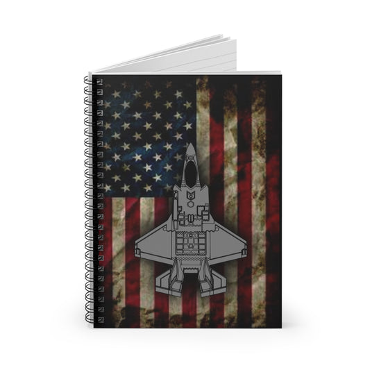 F-35 Flag Spiral Notebook - Ruled Line