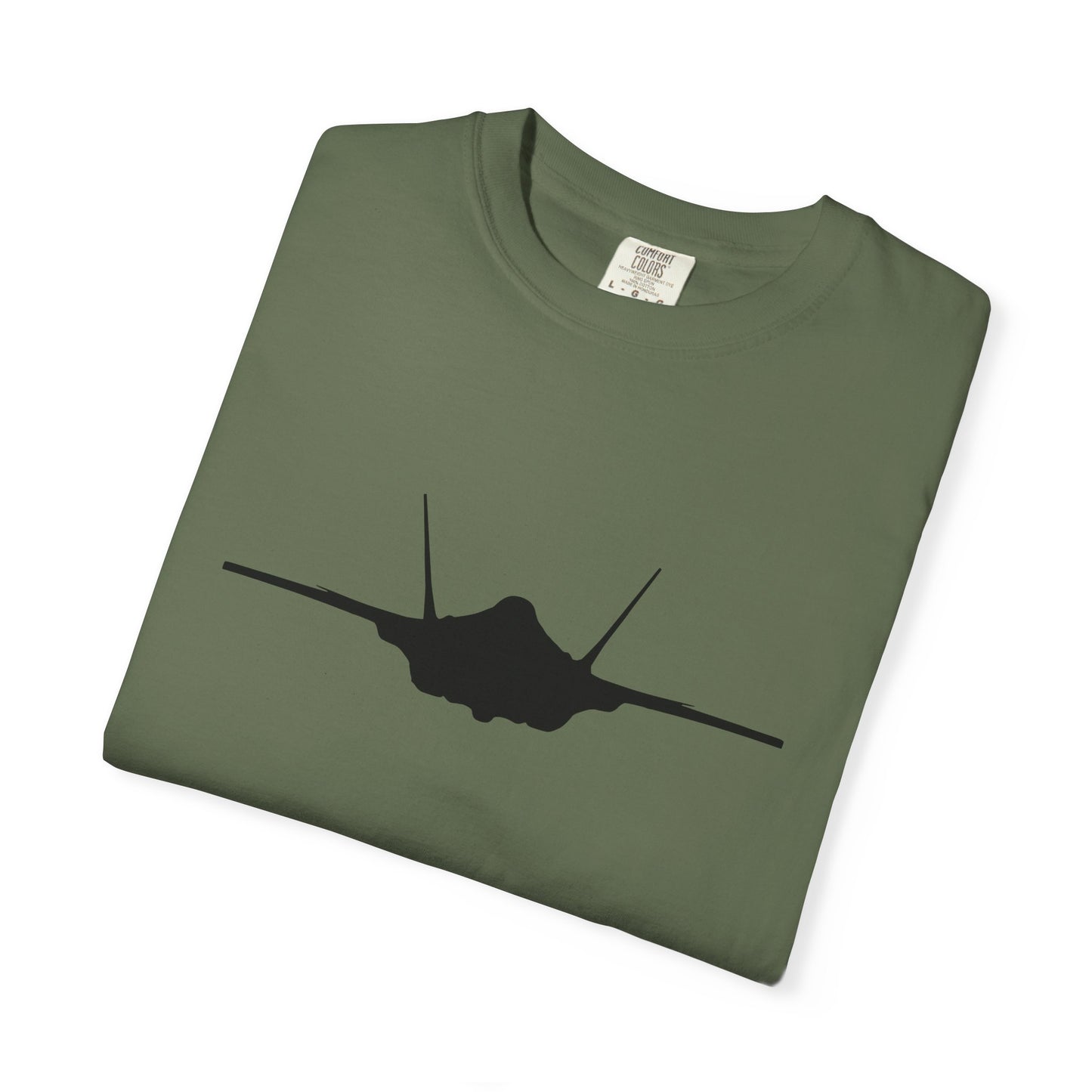 F-35A Front Silhouette Comfort Colors Unisex T-Shirt with Airplane Design, Casual Wear, Gift for Pilots, Aviation Lovers, Travel Enthusiasts, Plane Spotting