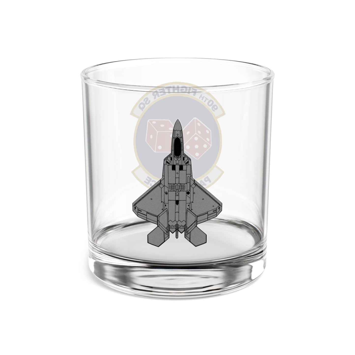 90FS "Pair-O-Dice" Rocks Glass, 10oz with F-22