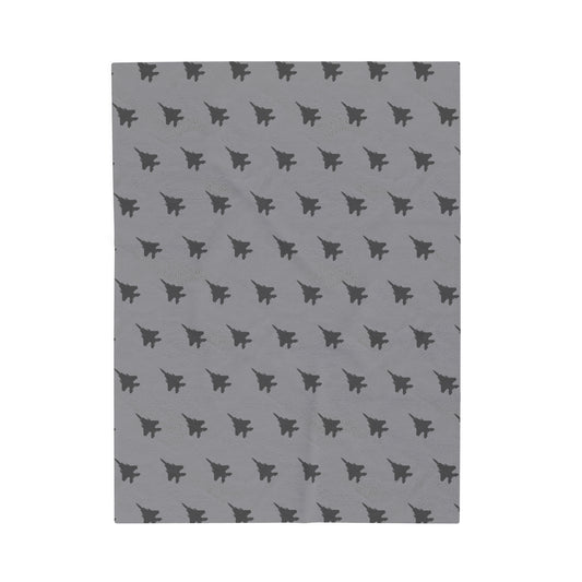 F-15 Velveteen Plush Blanket, Gray