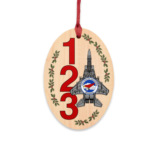 123FS "Redhawks" Wooden Ornaments