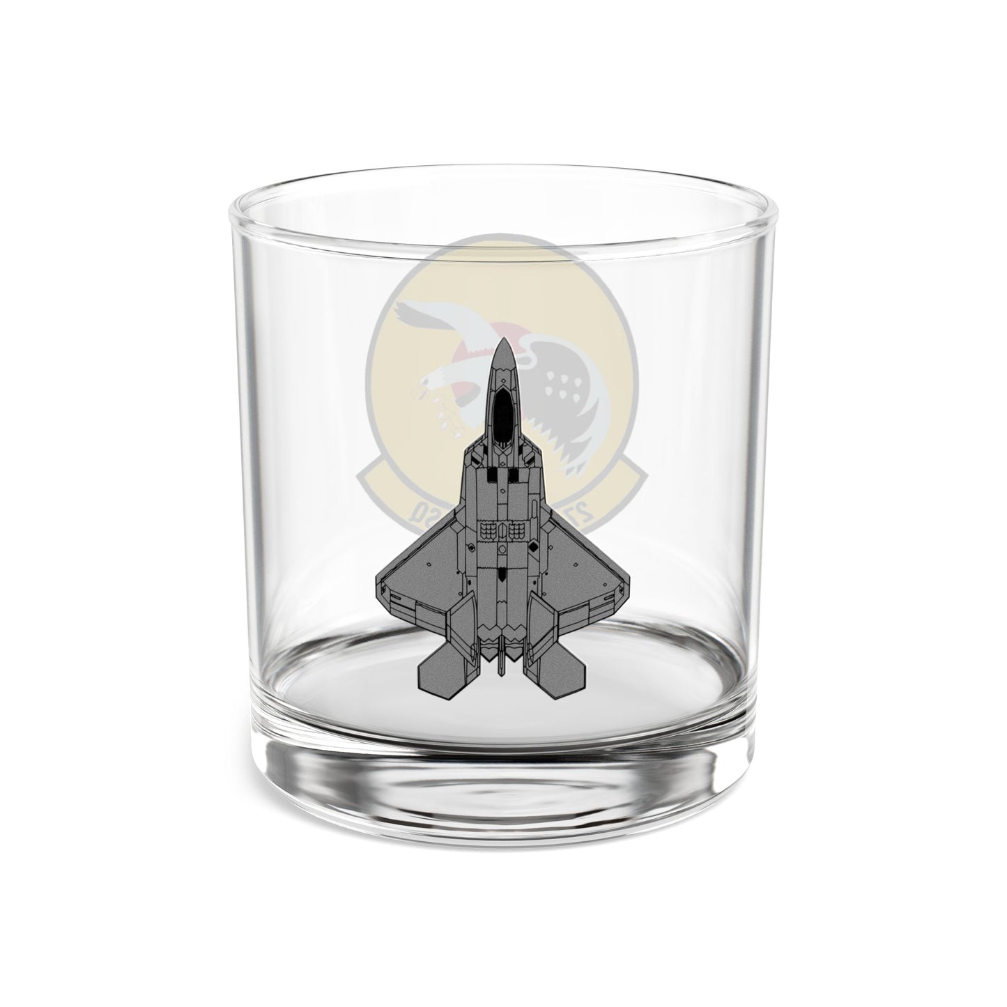 27FS "Fightin' Eagles" Rocks Glass, 10oz with F-22